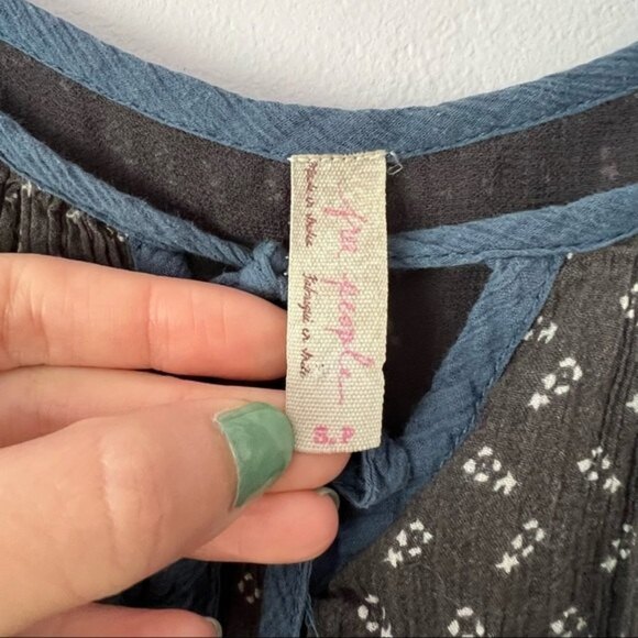 🍉 Free People Off Shoulder Flutter Sleeves Boho Slip Dress Small - Picture 12 of 15